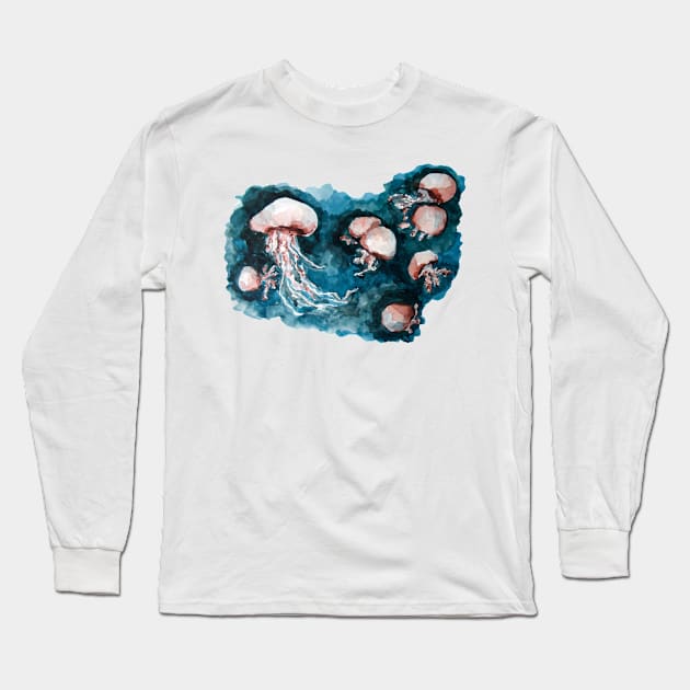 Jellyfish Long Sleeve T-Shirt by Kuhtina